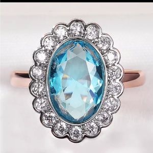 Cubic Zirconia Wedding Rings for Women Romantic Bridal Marriage Ceremony